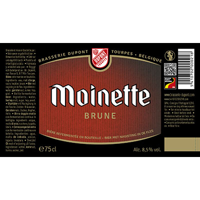 5410702000218 Moinette Brune - 75cl Bière  refermentée en bouteille Sticker Front